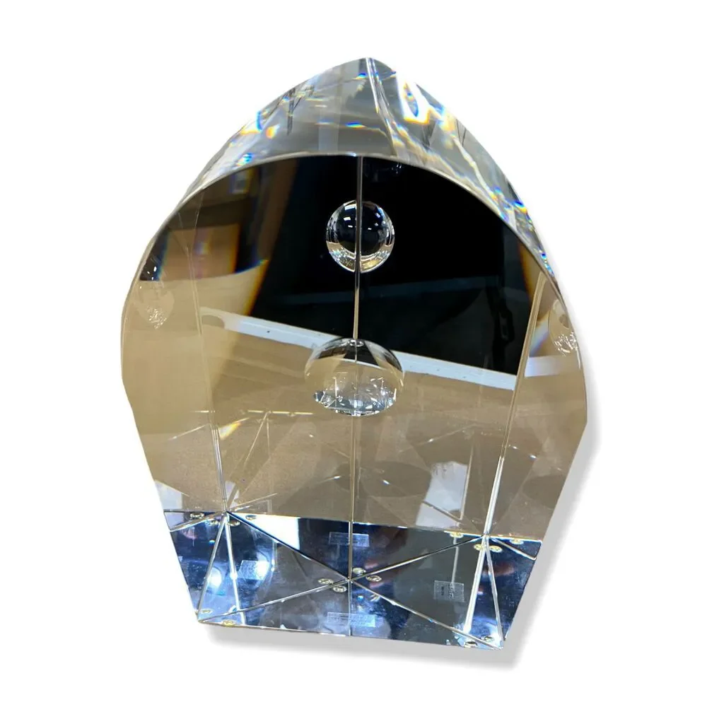 $190 Global Views Small Crystal Owl Decorative Accent Table Office Sculpture